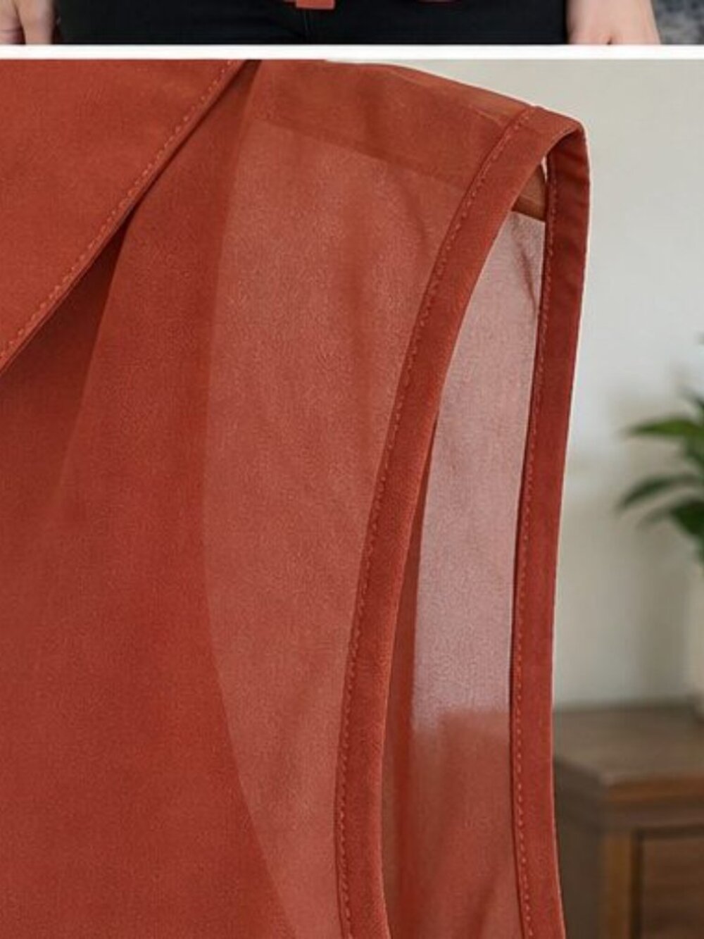 Rust Ruffle Blouse - Picture 5 of 6